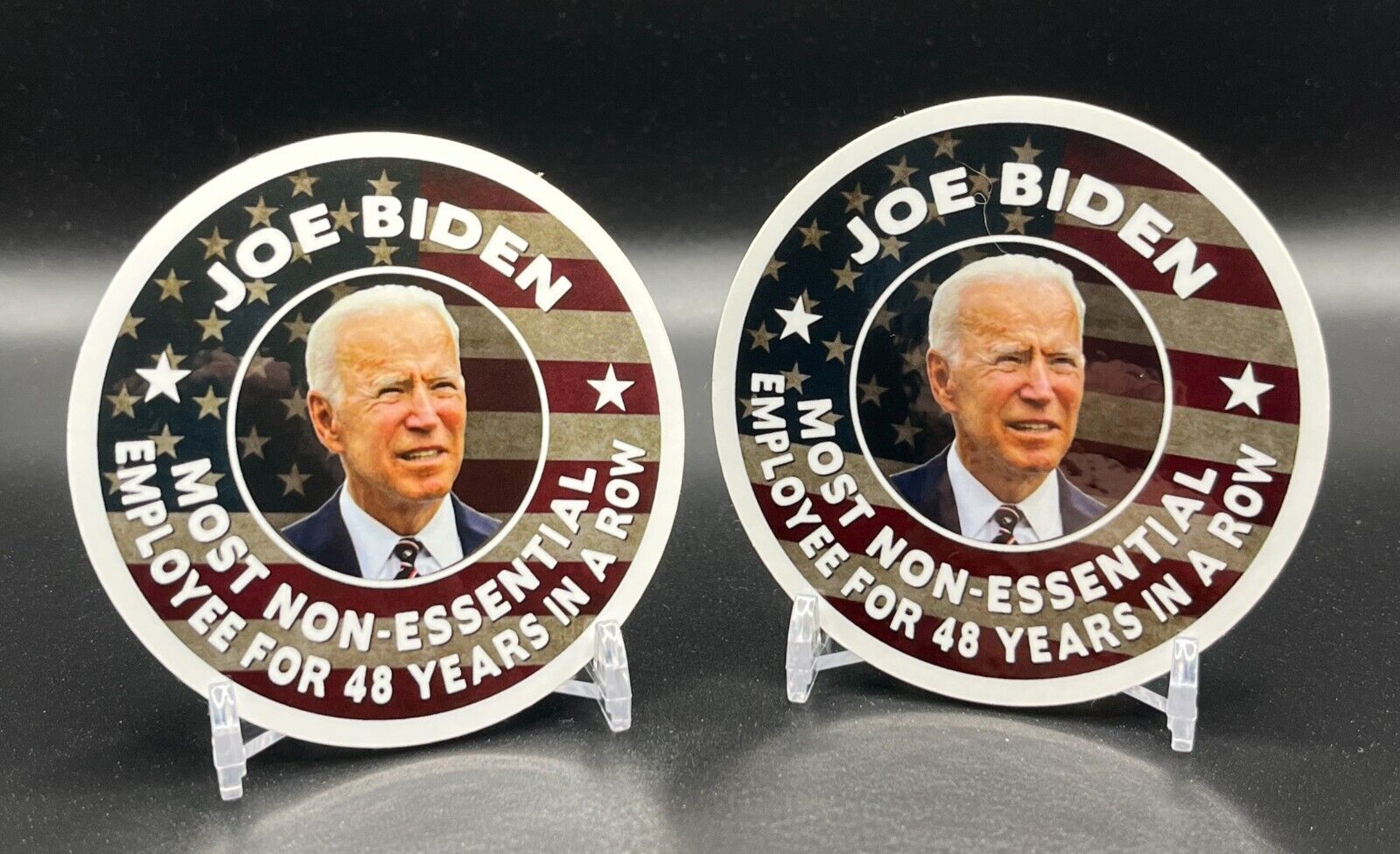 2 sticker pack Most Non-Essential Employee Anti Joe Biden Sticker Decal Trump