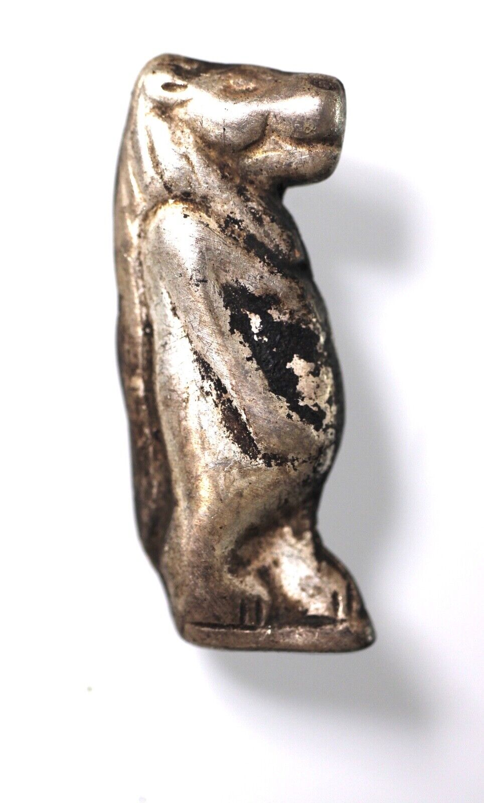 ZURQIEH -AD15138- ANCIENT EGYPT. NEW KINGDOM SILVER TAWERET AMULET.  1250 B.C