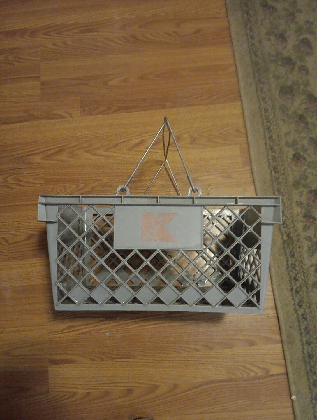 Kmart Gray Shopping Basket with Wire Handles Early 1990s Rare Retail Collectible