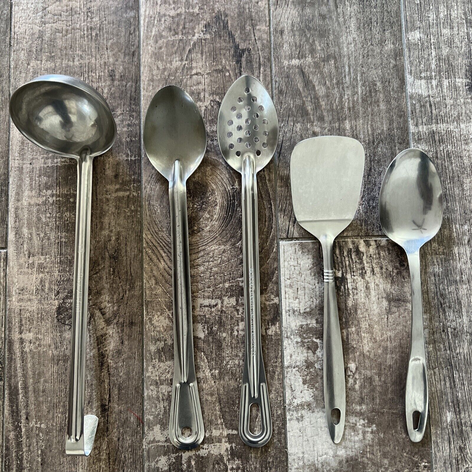 Lot Of 5 Stainless Steel Big Spoons