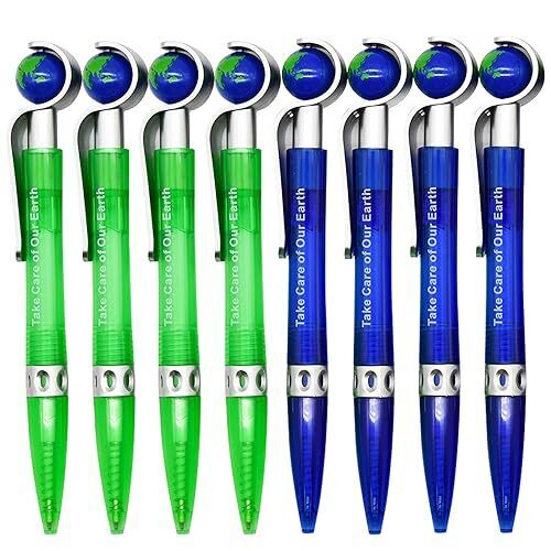 12PCS Cute Earth Pens Retractable World Globe Spins Pens Tellurion Ballpoint ...