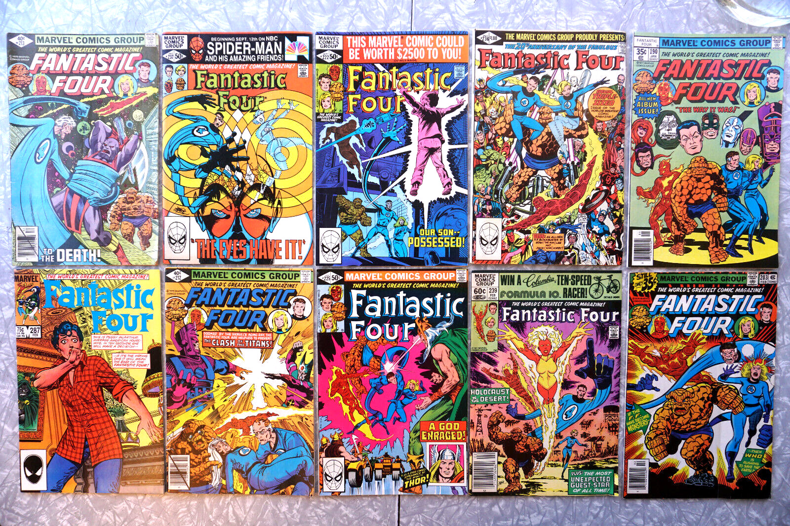 Fantastic Four Comic Lot Marvel 1977 - 1985 Bronze Age 10 Issues
