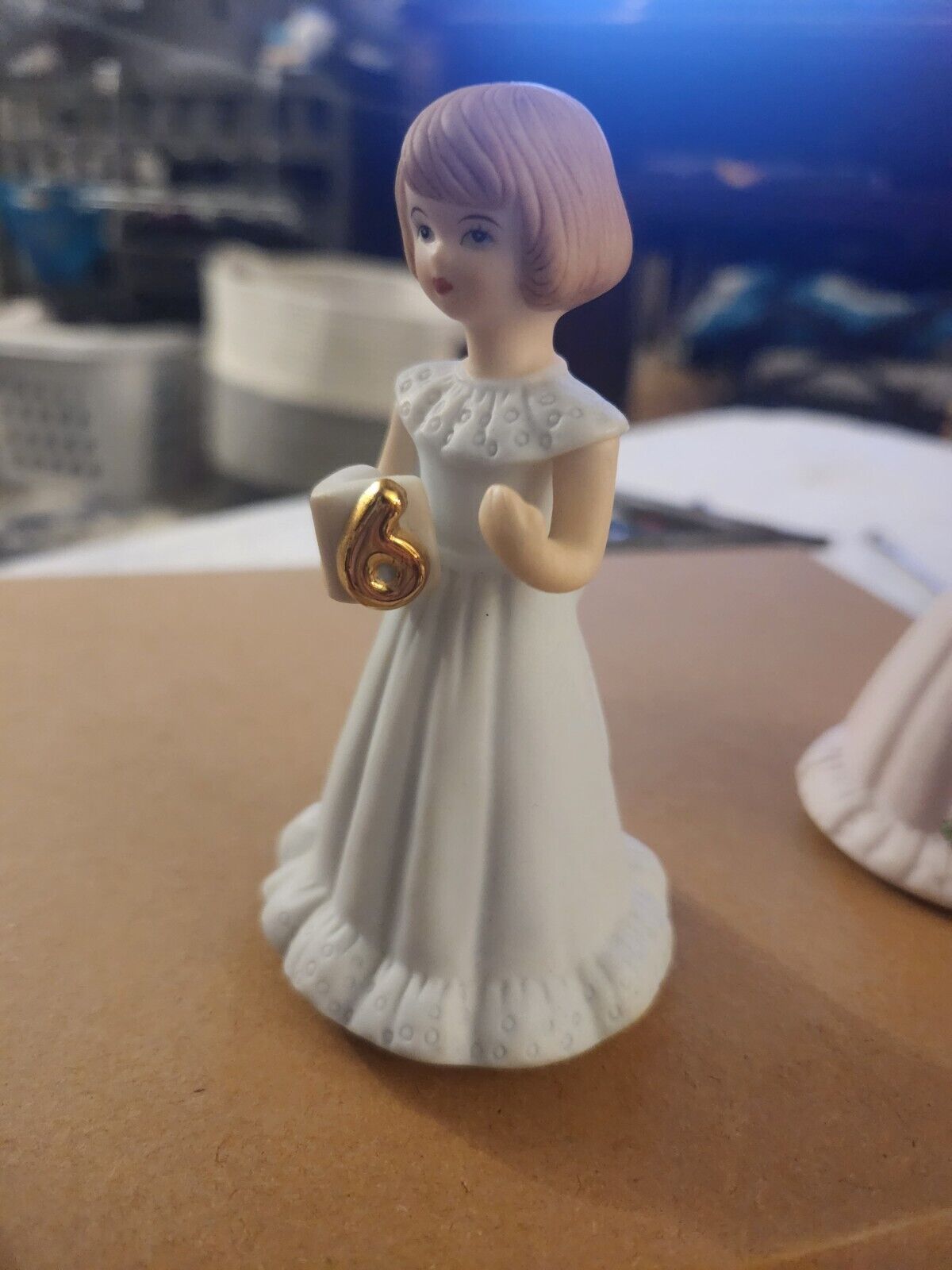 1982 Vintage Enesco Porcelain Growing Up Birthday Girl Figurine - Age 6