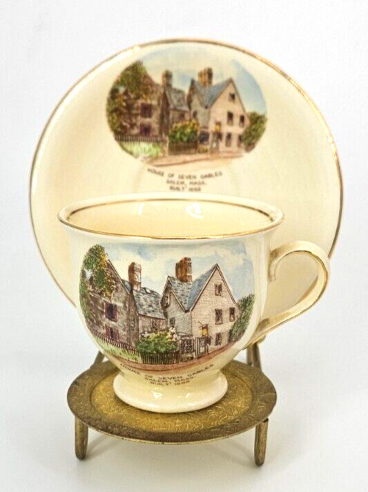 VTG Jonroth Royal Winton Tea Cup & Saucer~House of 7 Gables Salem Mass.~Academia