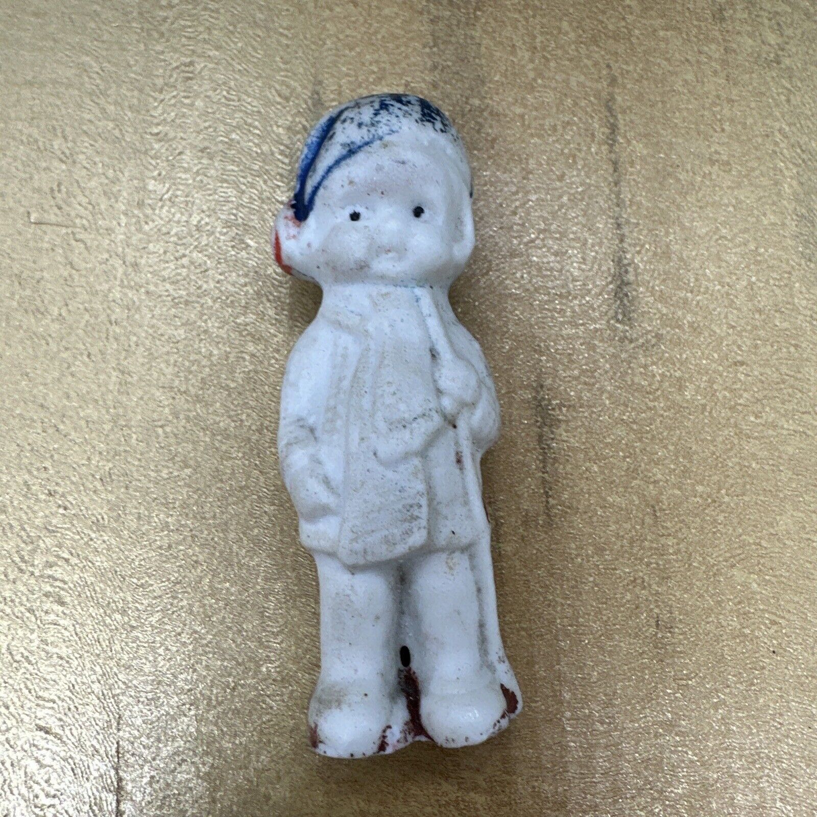 Antique Bisque Frozen Charlotte Penny Doll Little Boy 3in READ