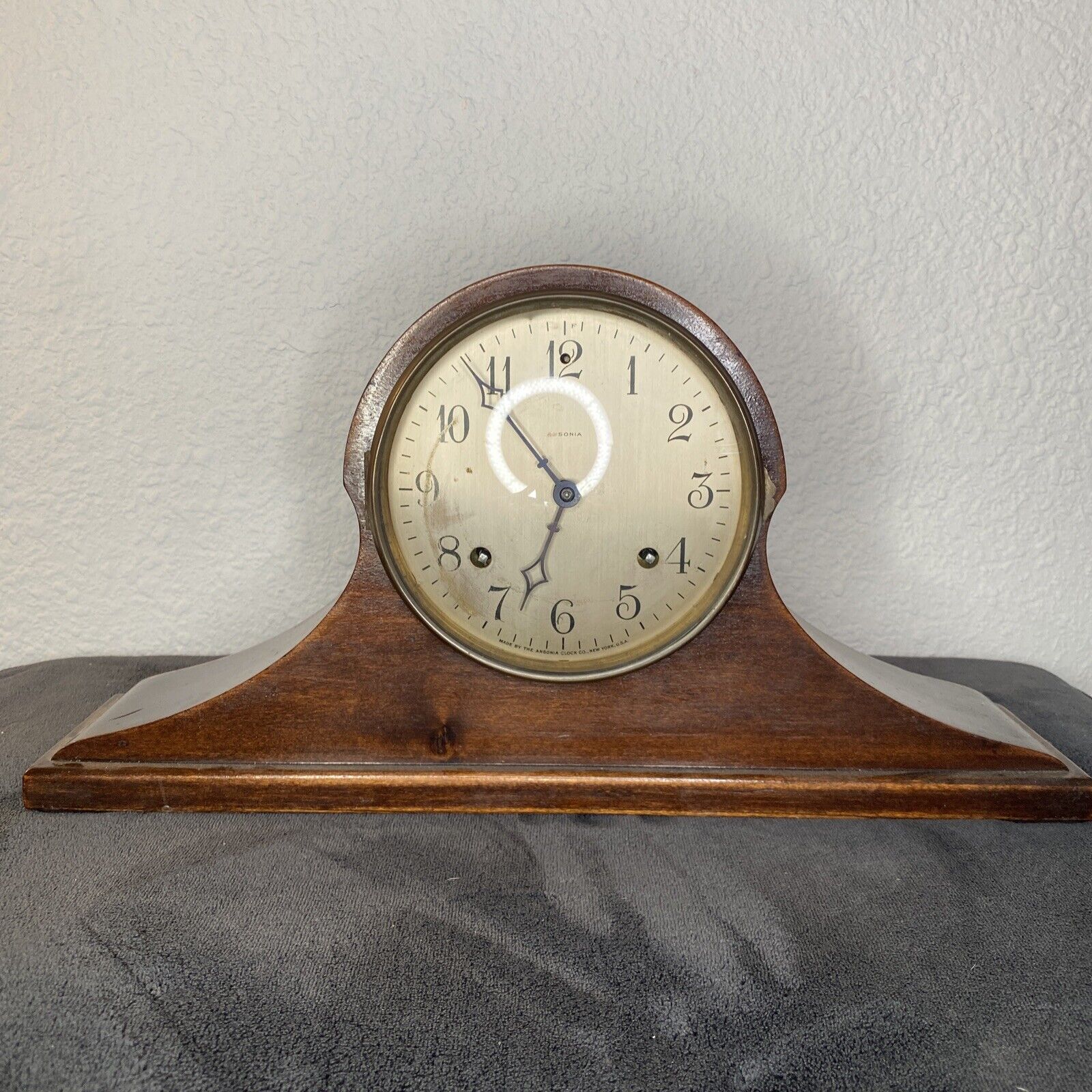Antique Ansonia Tambour Mantle Clock E22