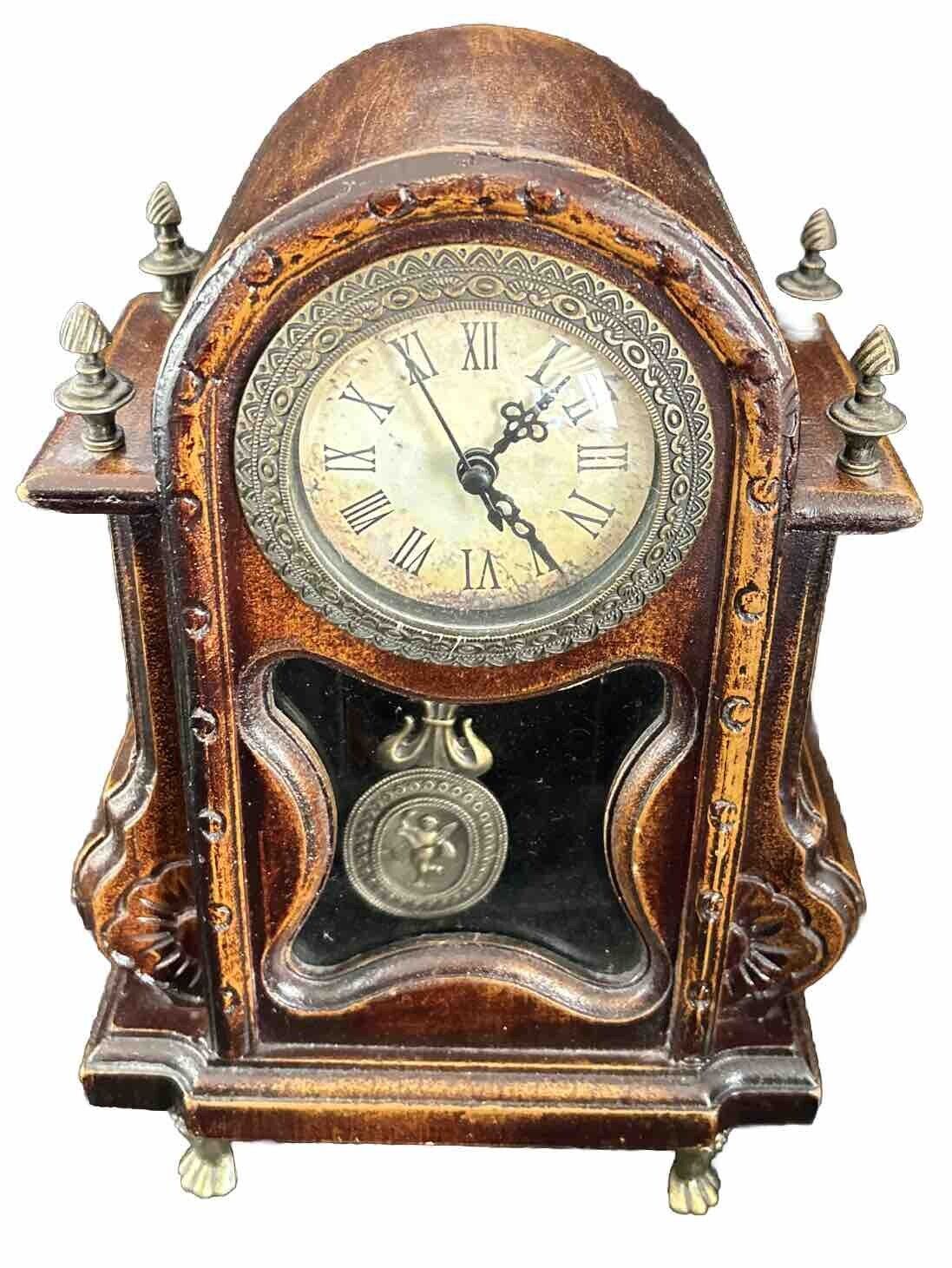 Antique Victorian Style Carved Mantel Clock - Working