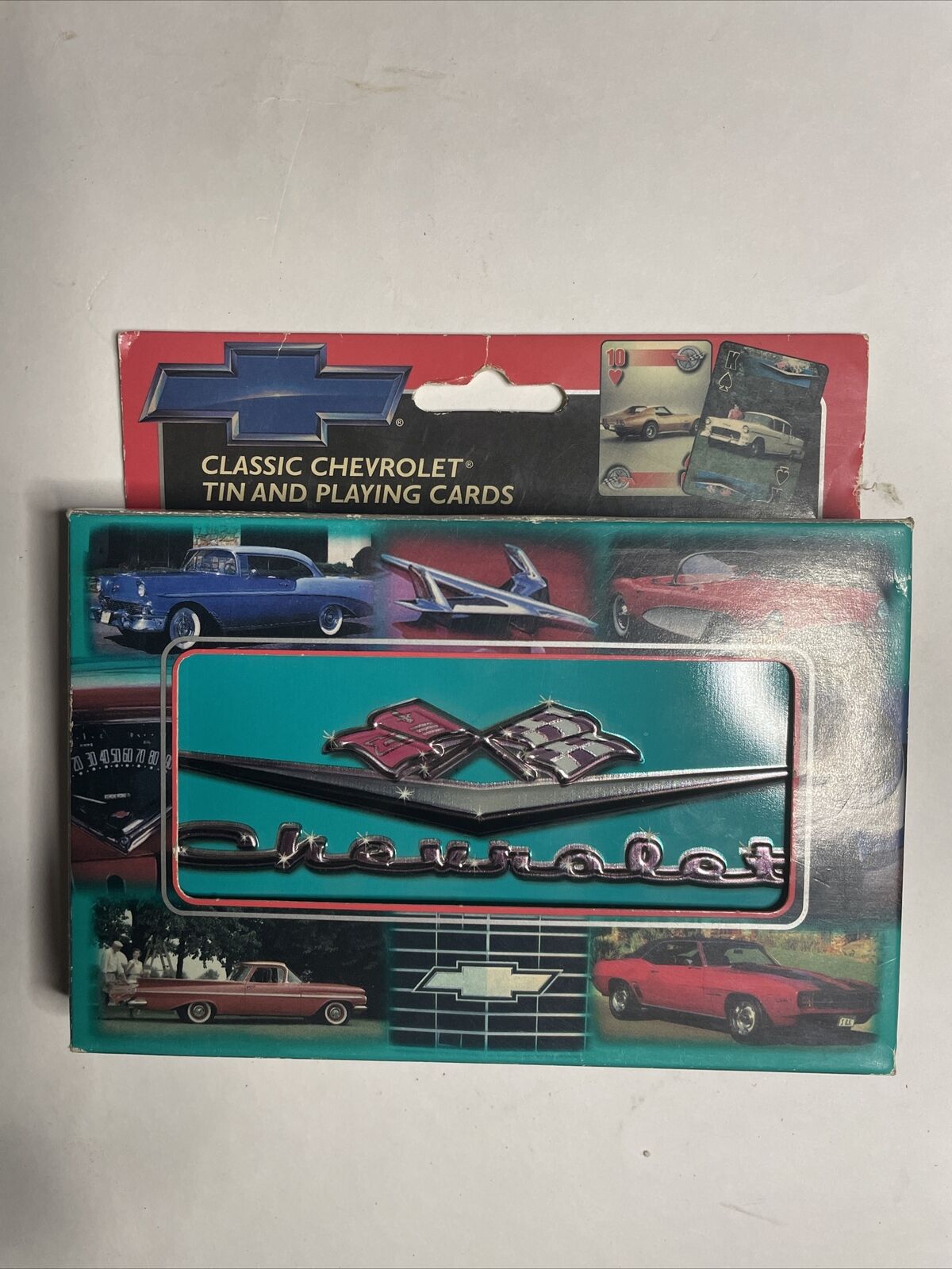 Vintage 1999 Classic Chevrolet Tin and Playing Cards Sealed Decks, numbered tins