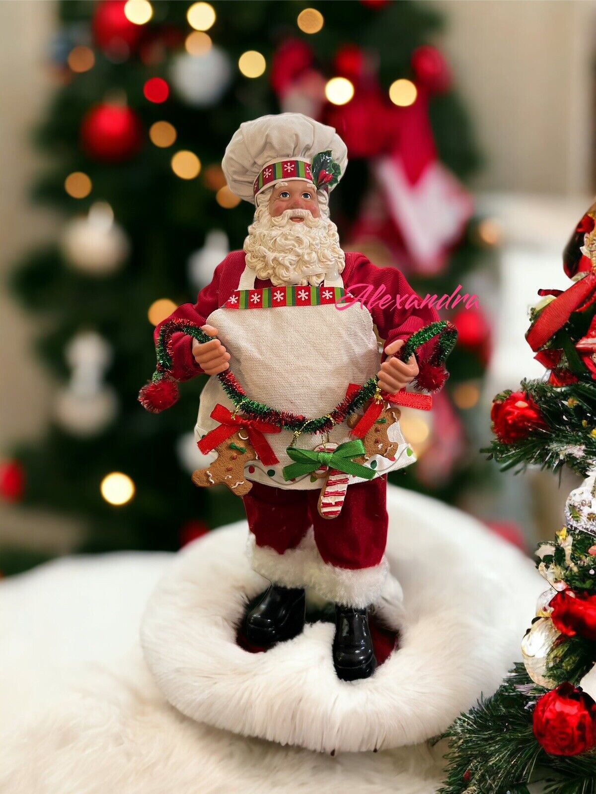 Baker Santa Claus Figurine Christmas Table Decor 11” Gingerbread Peppermint