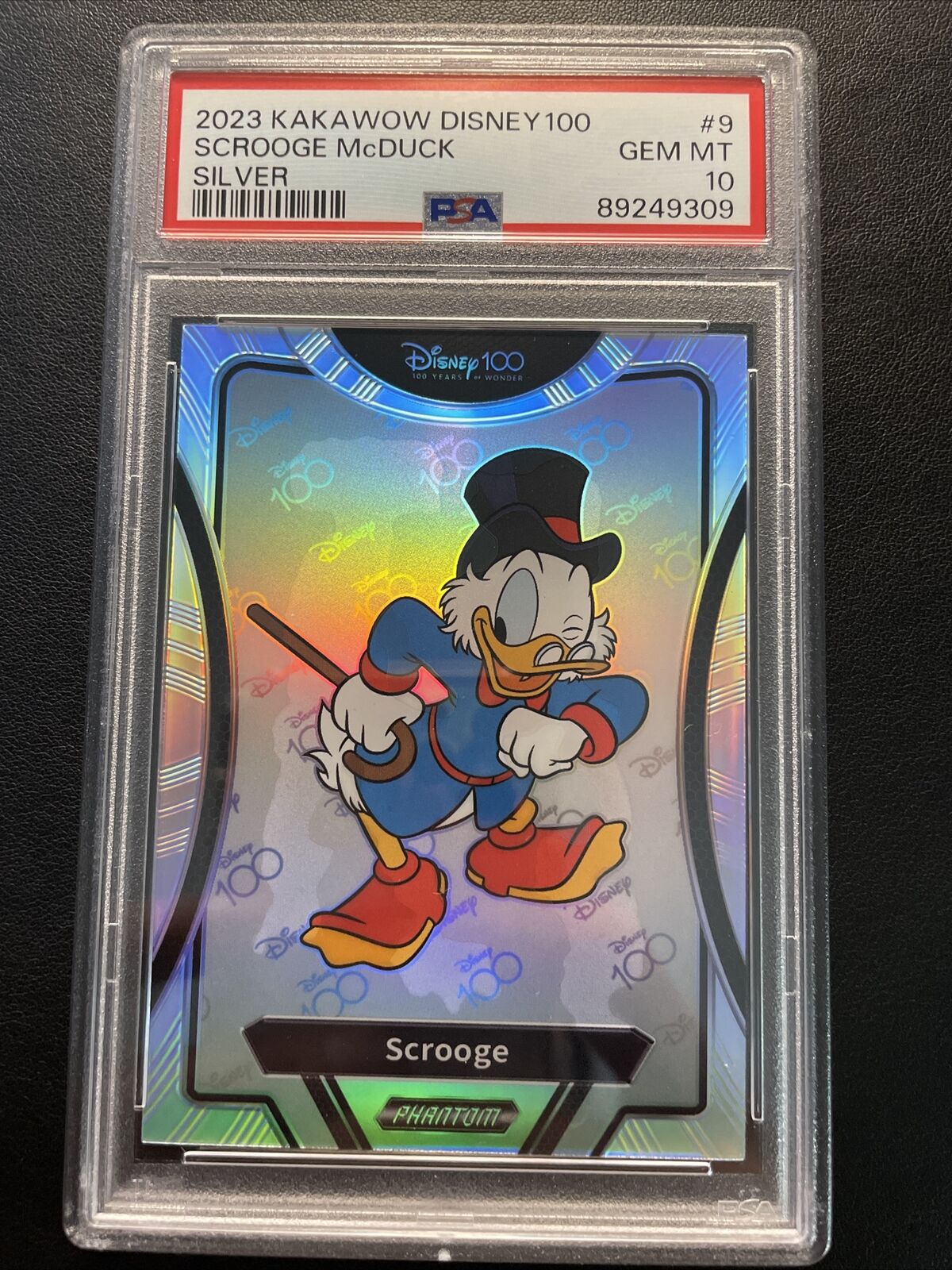 2023 Kakawow Disney 100 Phantom Silver Scrooge McDuck #9 PSA 10