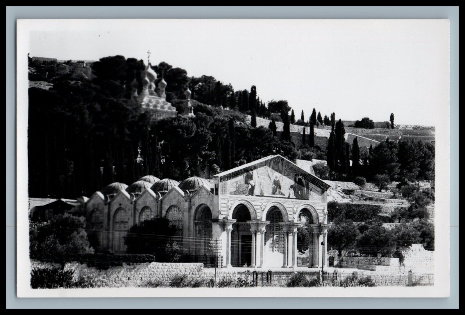 CHURCH OF GETHSEMANE Vintage RPPC Photo Postcard c1950s Photo Leon Jerusalem