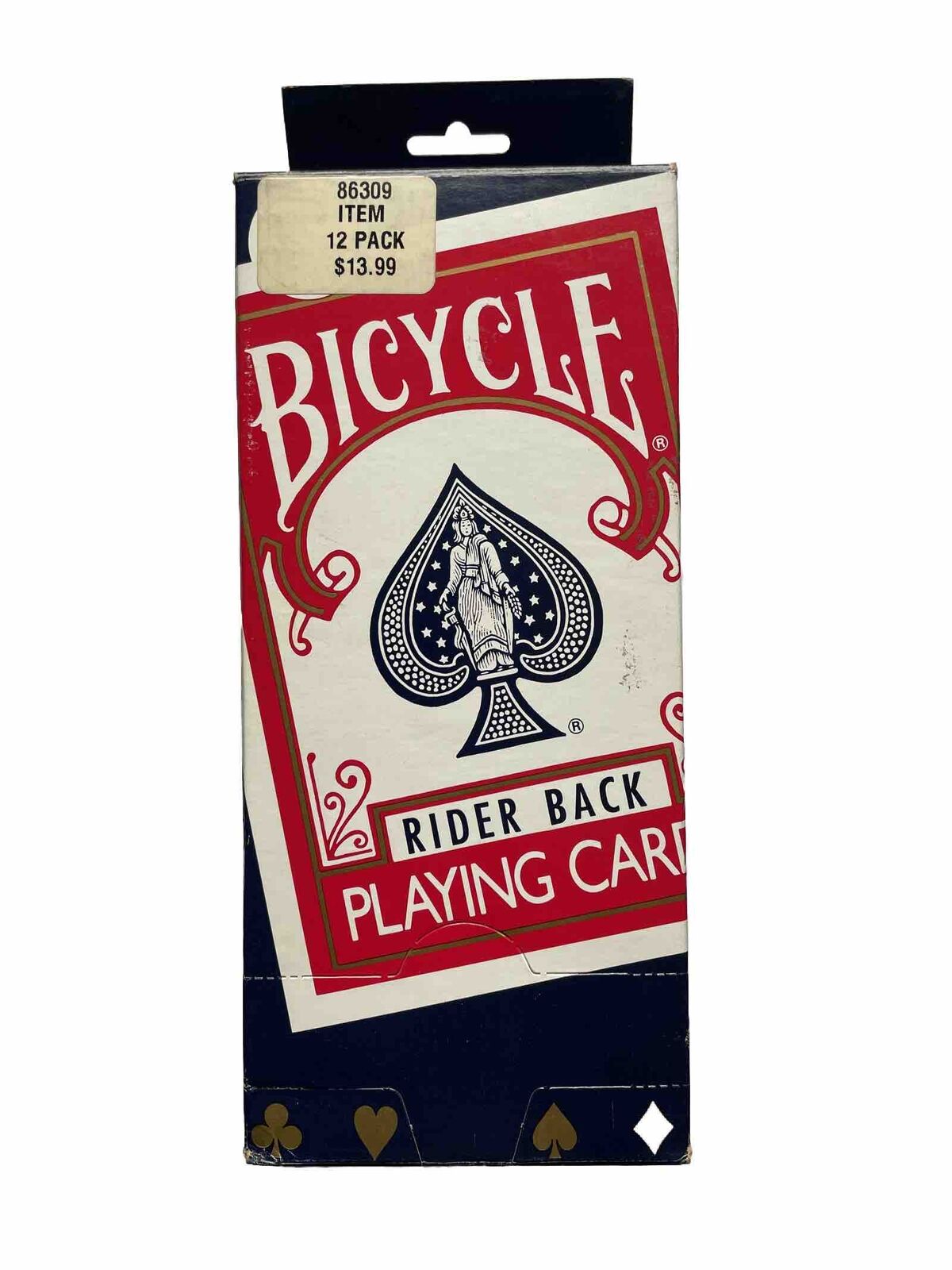 12 Vintage Bicycle Rider Back Poker Cards Sealed OLD STOCK 808G with Display Box