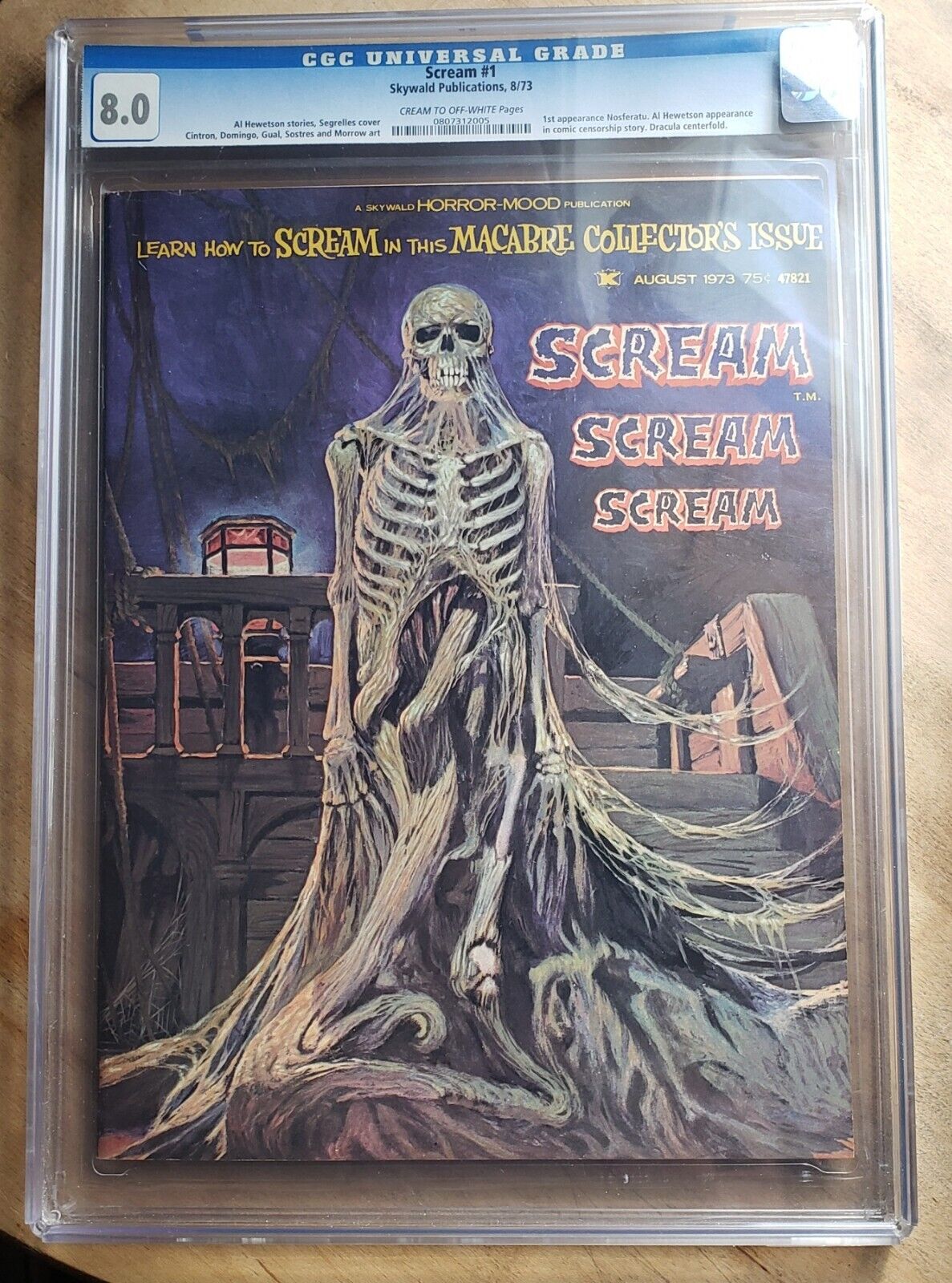 Scream #1 CGC 8.0 Skywald 1973 Magazine 1st Nosferatu - RARE 