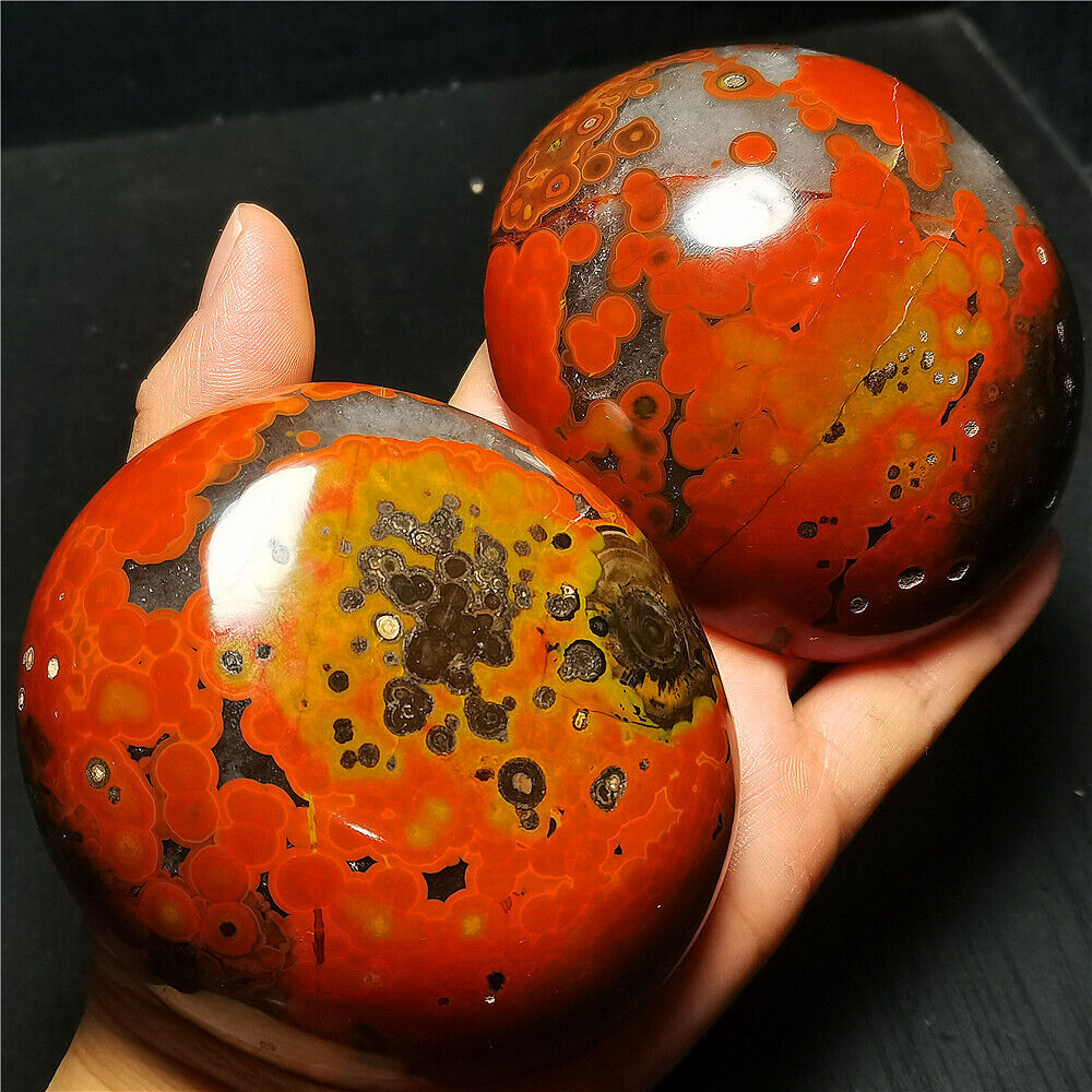 RARE 1 pair 757g Natural Warring States Red Agate Crystal Healing  WYY1397