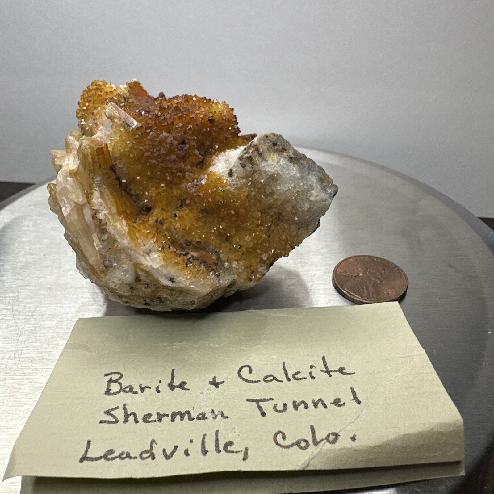 BARITE and CALCITE from Sherman Tunnel, Leadville, Colorado 