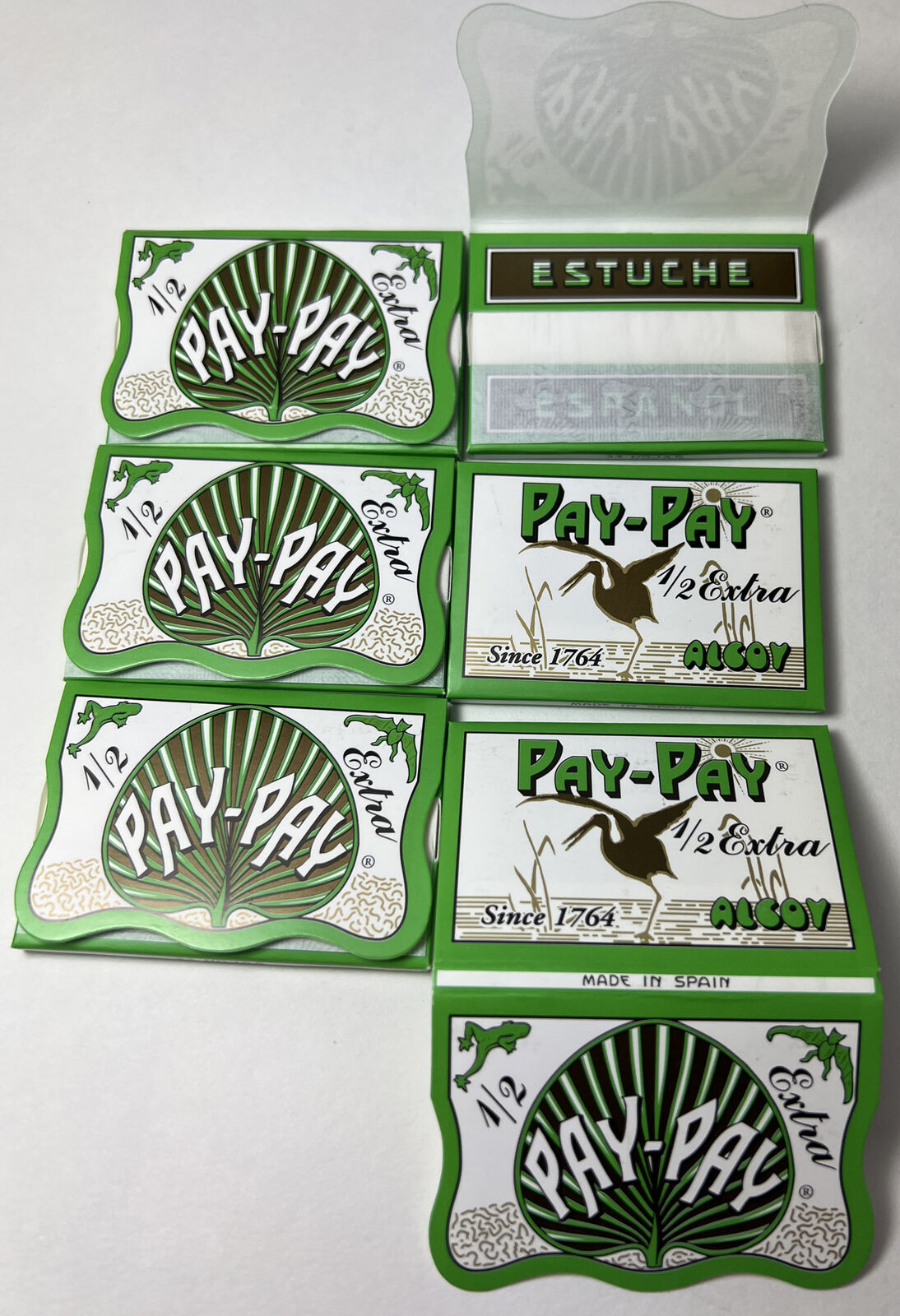 Pay Pay 1/2  extra natural gum cigarette rolling papers made in Spain 6 pack￼