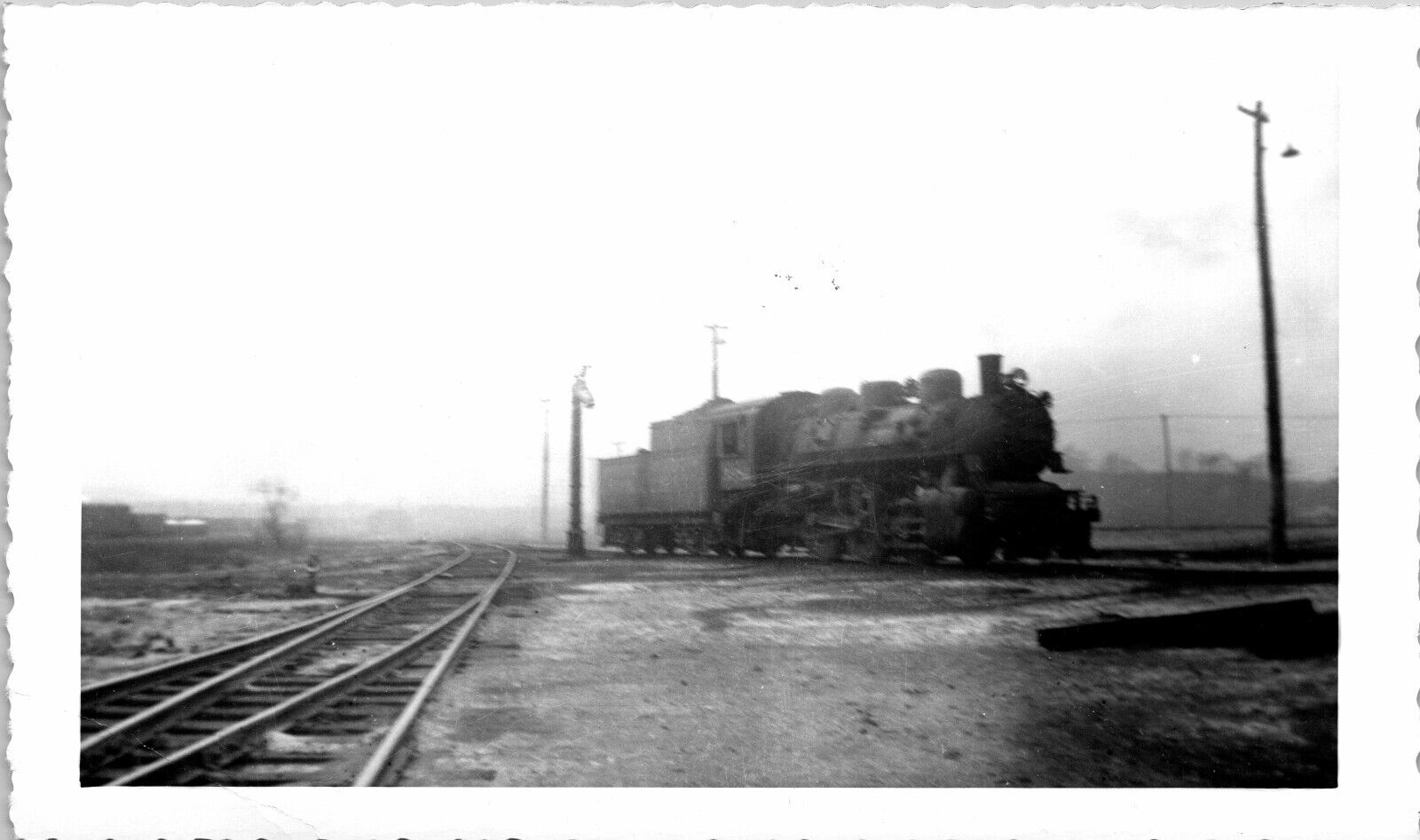 1944 Brewster Ohio Out Bound Dock Track Train Engine W&LE Vtg Photo 6\