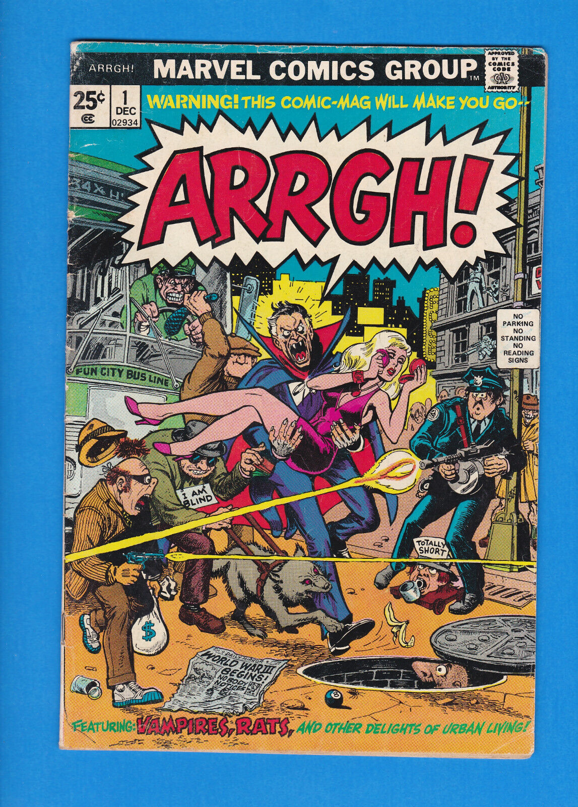 ARRGH #'s 1 & 5 Marvel horror humor 1974 4.0/5.0