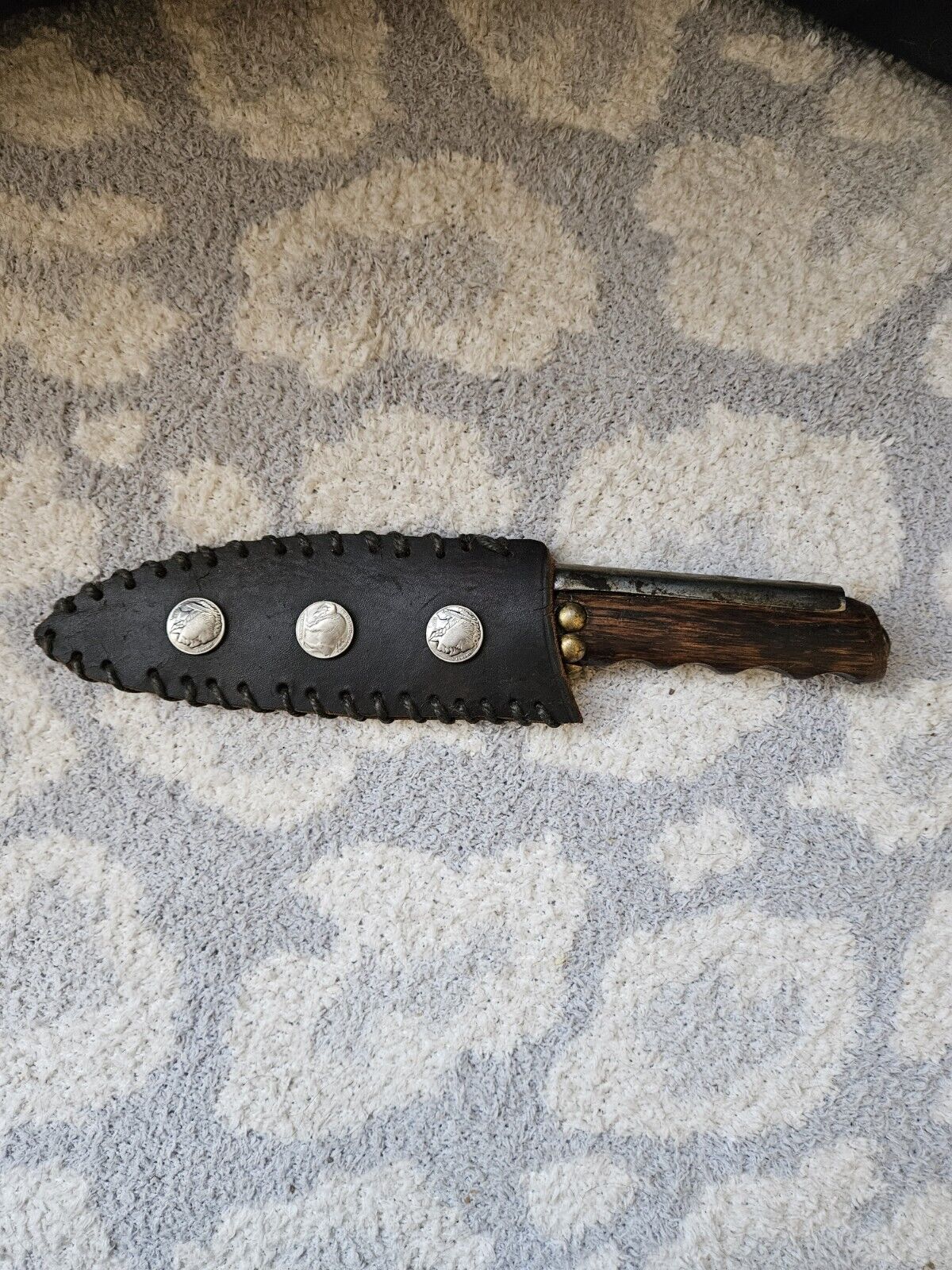 Vintage Trench Knife With Indian Head Sheath