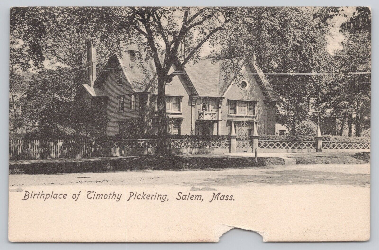 Vintage Post Card Birthplace of Timothy Pickering, Salem, Mass. A352