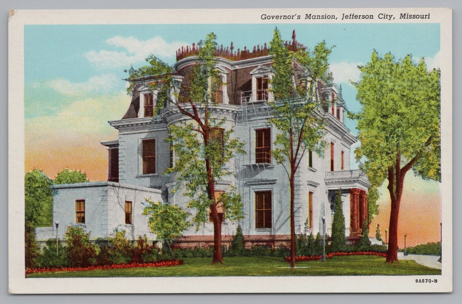 Postcard Jefferson City  Missouri Governors Mansion Unposted Linen