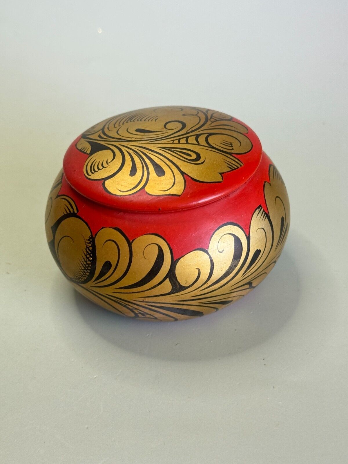 Vintage Russian Hand Painted Trinket Box Made in USSR