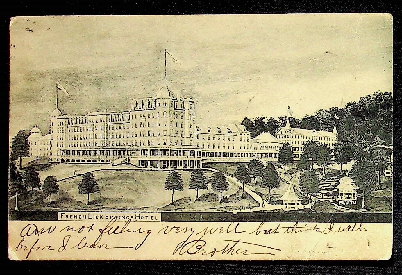 1904 French Lick Springs Hotel Indiana Vintage Postcard 