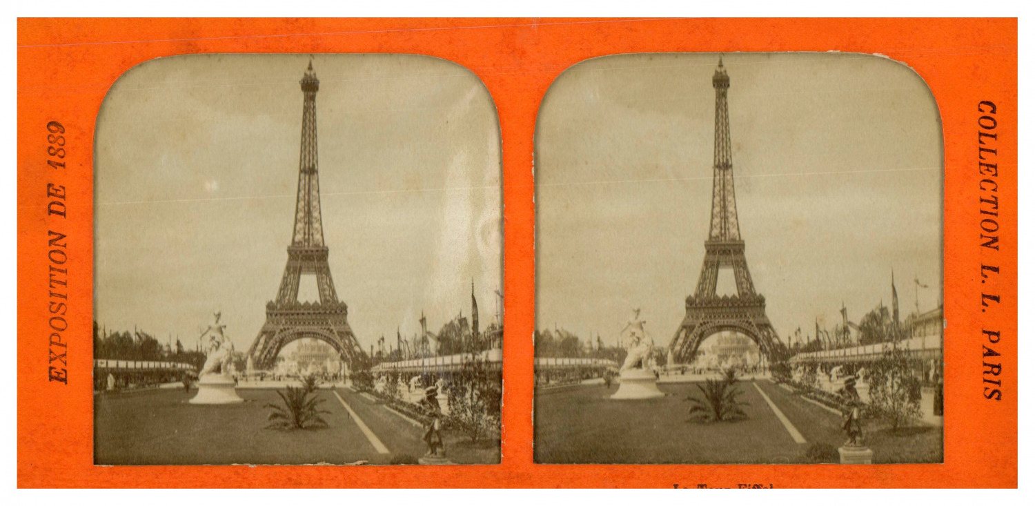 Universal Exhibition, The Eiffel Tower, 1889, Day/Night Stereo (French Tissue) T