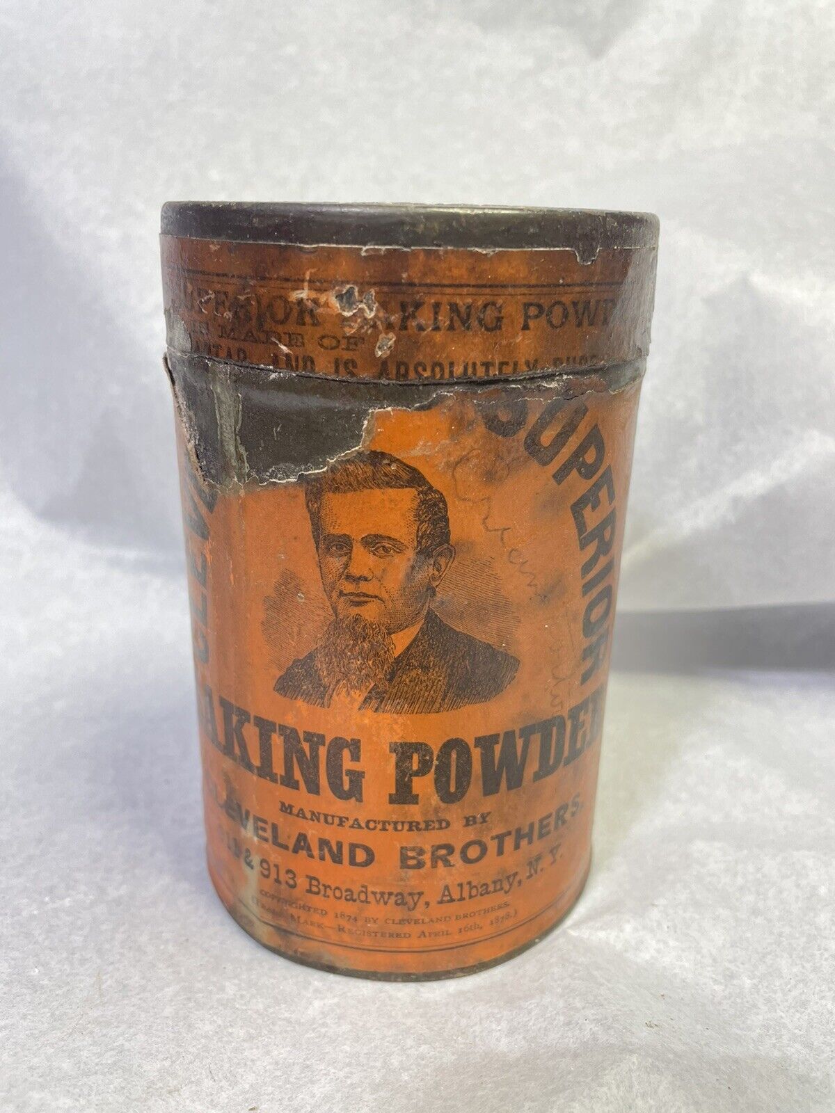Rare 1880s Cleveland\'s Superior Baking Powder Antique 1 LB Tin Empty