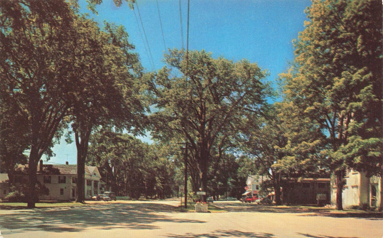 Postcard MA Groton 1964 Main Street View Automobile Parking Lot Middlesex County
