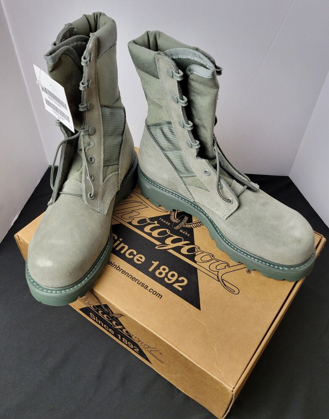 Thorogood Boot Hot Weather Air Force Sage Steel Toe 7 1/2 R New
