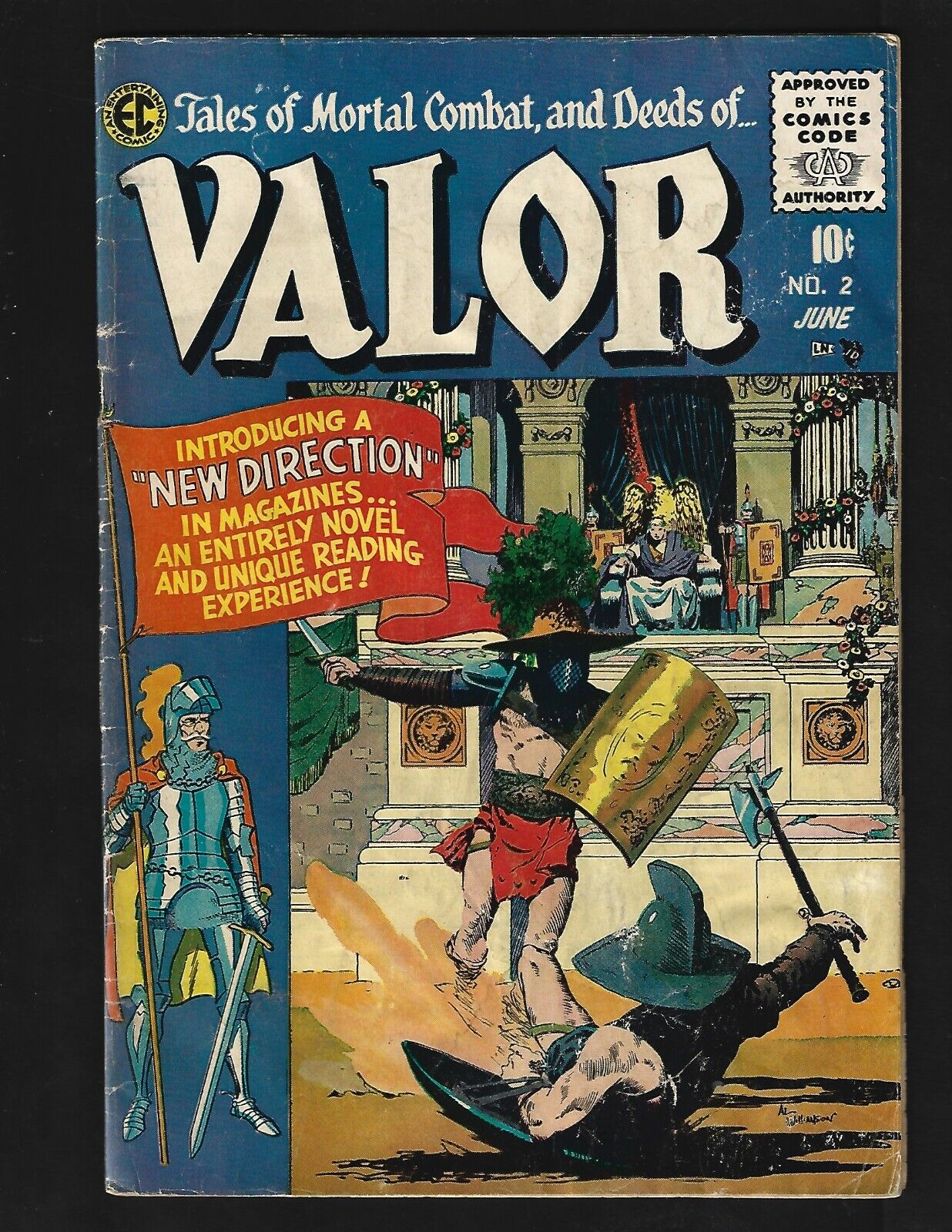 Valor #2 VG- Williamson Wood Krigstein Ingels Gladiators Napoleon King Arthur