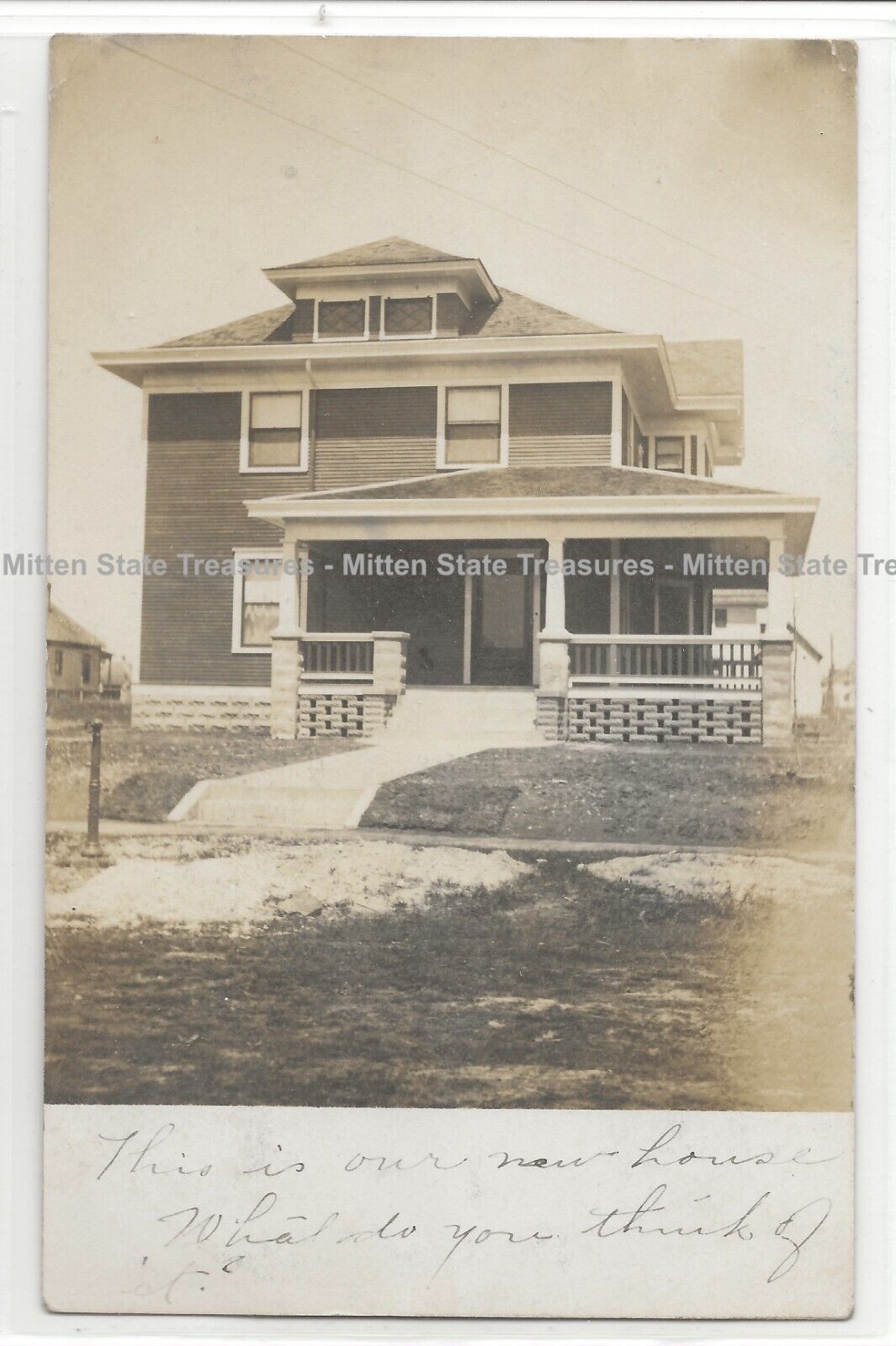 1911 old two-story house, Springfield, Missouri; history, photo postcard RPPC