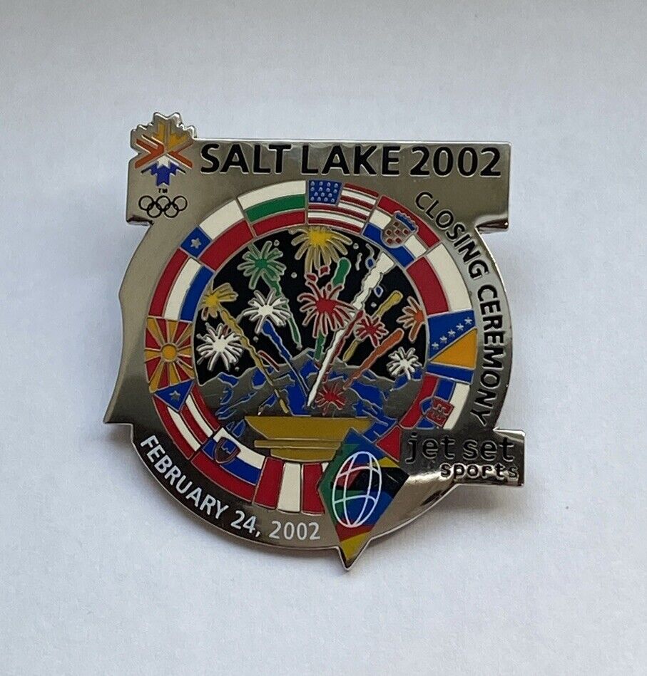 Salt Lake 2002 Closing Ceremony Jet Set Sports Pin Lapel February 24, 2002