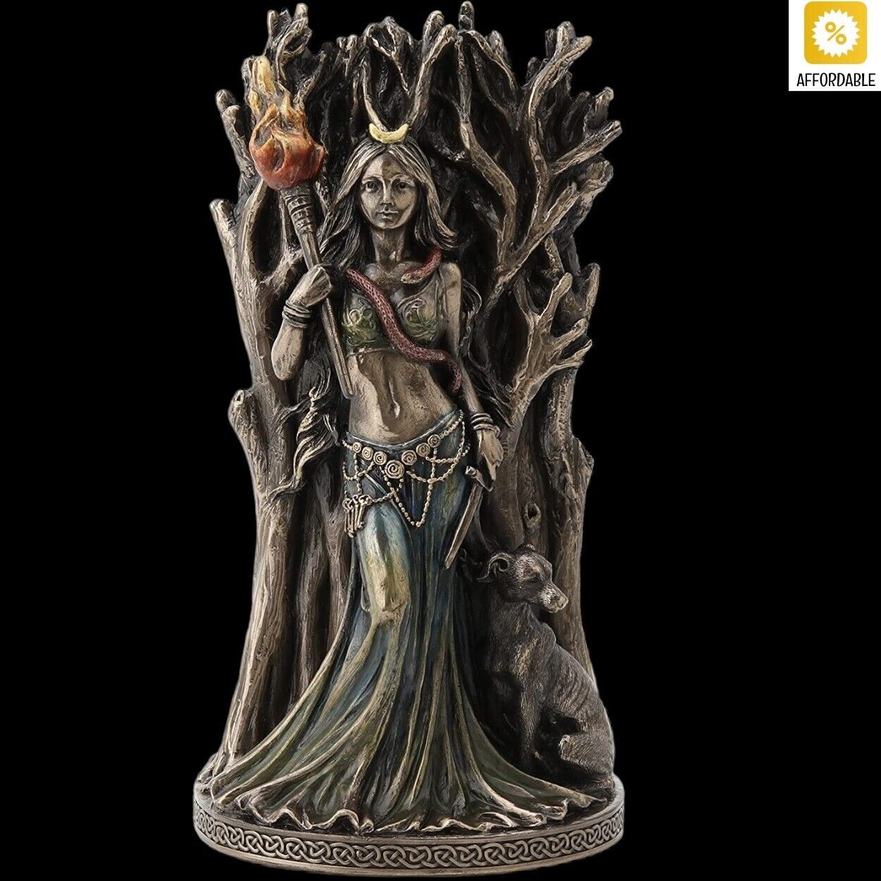 Hecate Hound Goddess of Magic VERONESE Figurine Hand Painted Perfect For A Gift