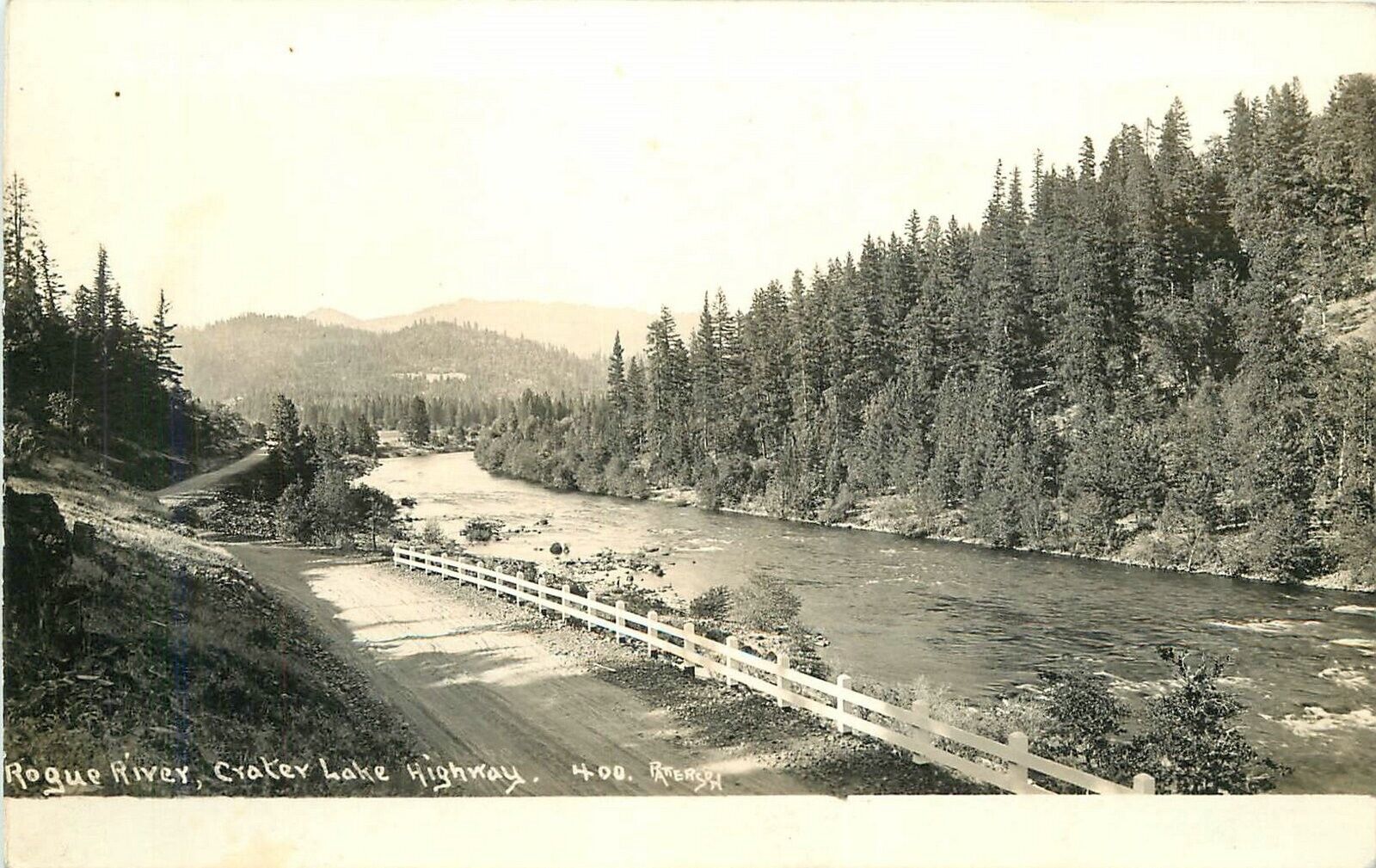 Postcard RPPC Oregon Rogue River Crater Lake Highway Patterson 23-8911