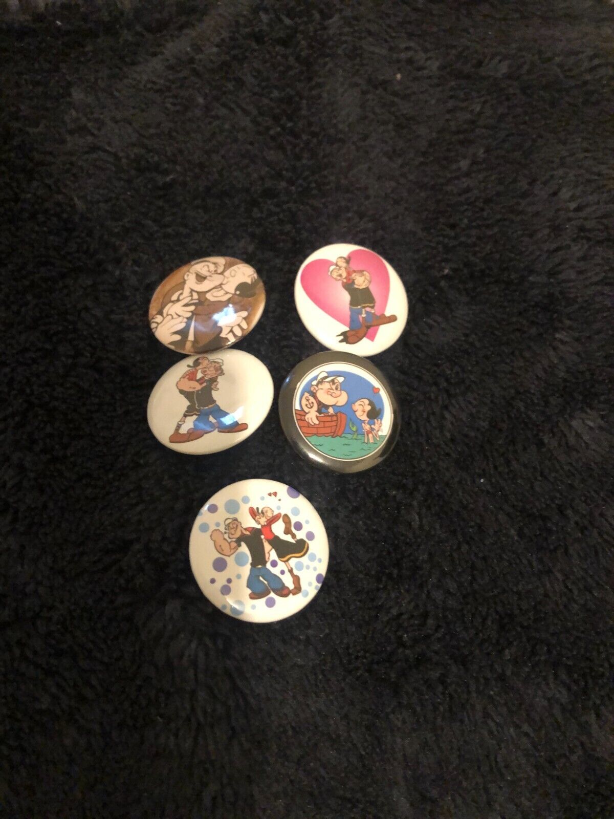 POPEYE AND OLIVE OLY LOT OF 5 PINS NEW