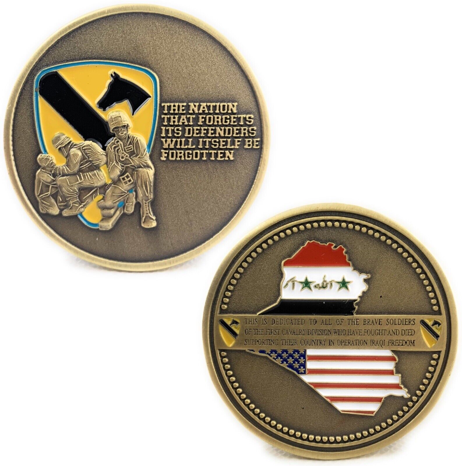 🌟US Army 1st Cavalry Operation Iraqi Freedom Vet Challenge Coin, Solid Brass