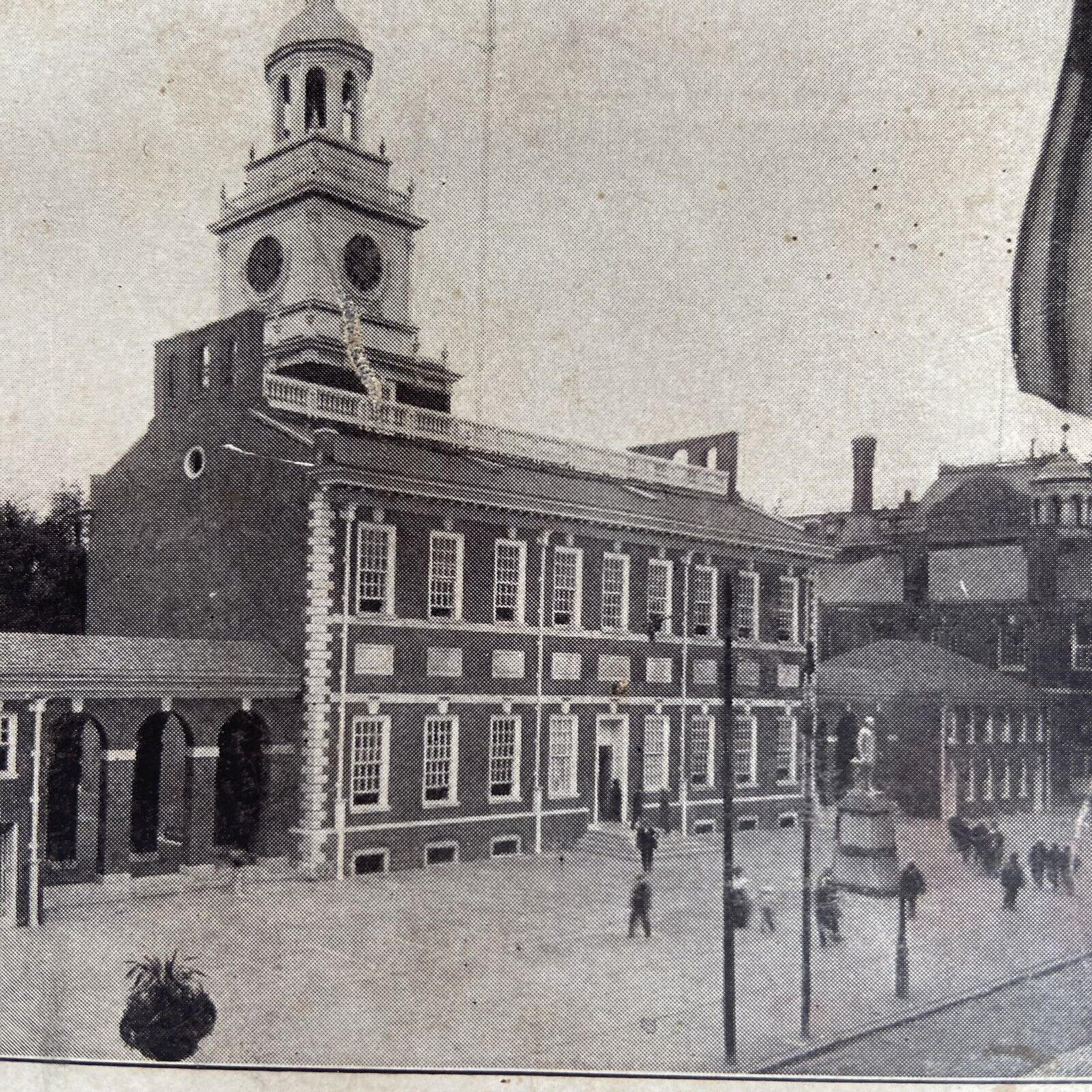 Postcard PA Philadelphia Independence Hall Street View with People 1908