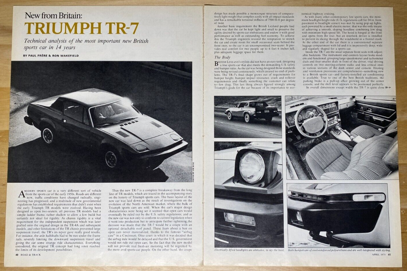 1975 Triumph TR-7 Original Magazine Article