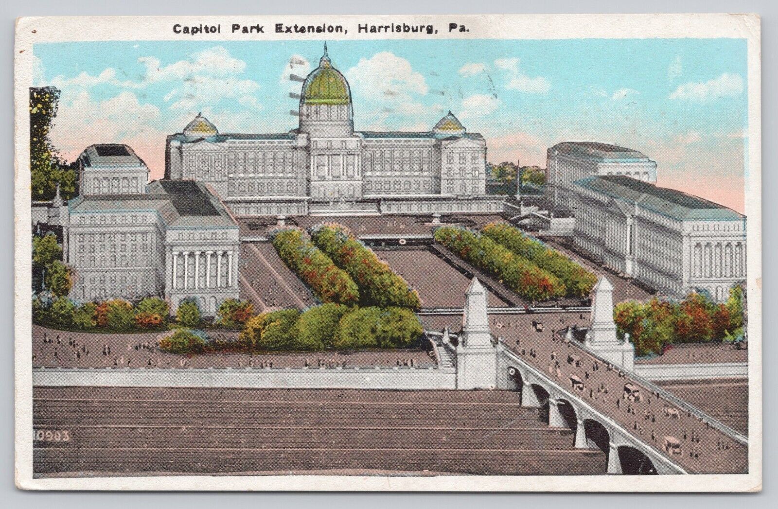 Capital Park Extension Harrisburg PA Pennsylvania Vintage White Border Postcard