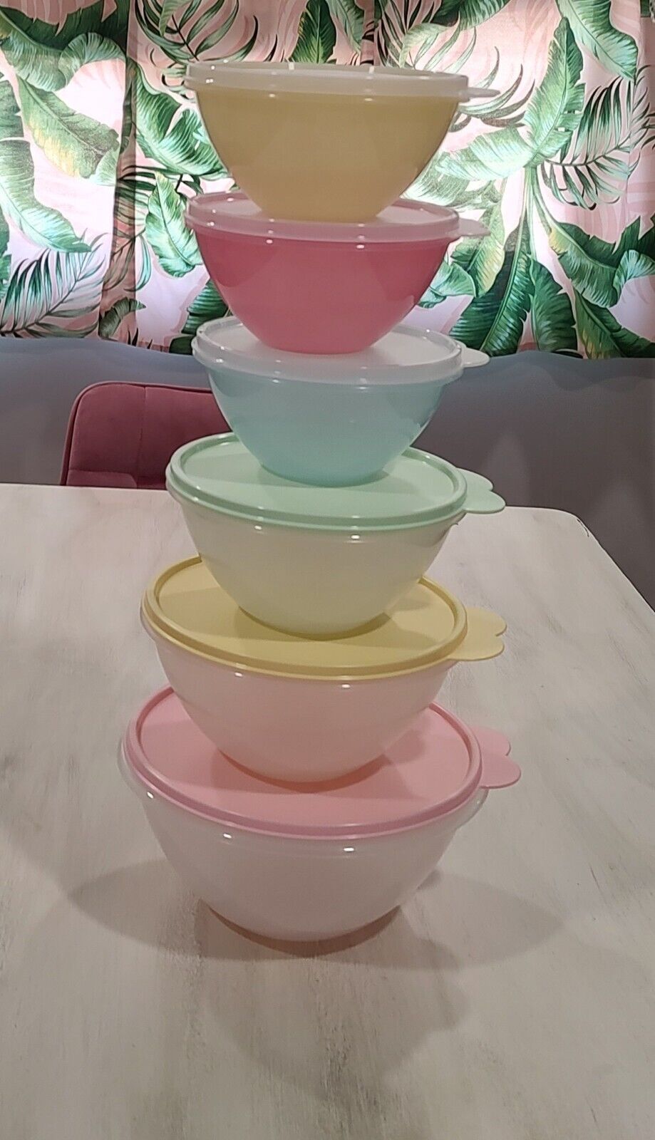 Tupperware Wonderlier Bowl Set 6 Piece Nesting Bowls Vintage Colors LAST ONE