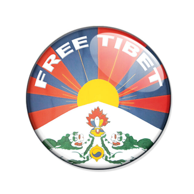 FREE TIBET peace peace badge respect Tibetan Buddhism thibet pin button Ø25mm.