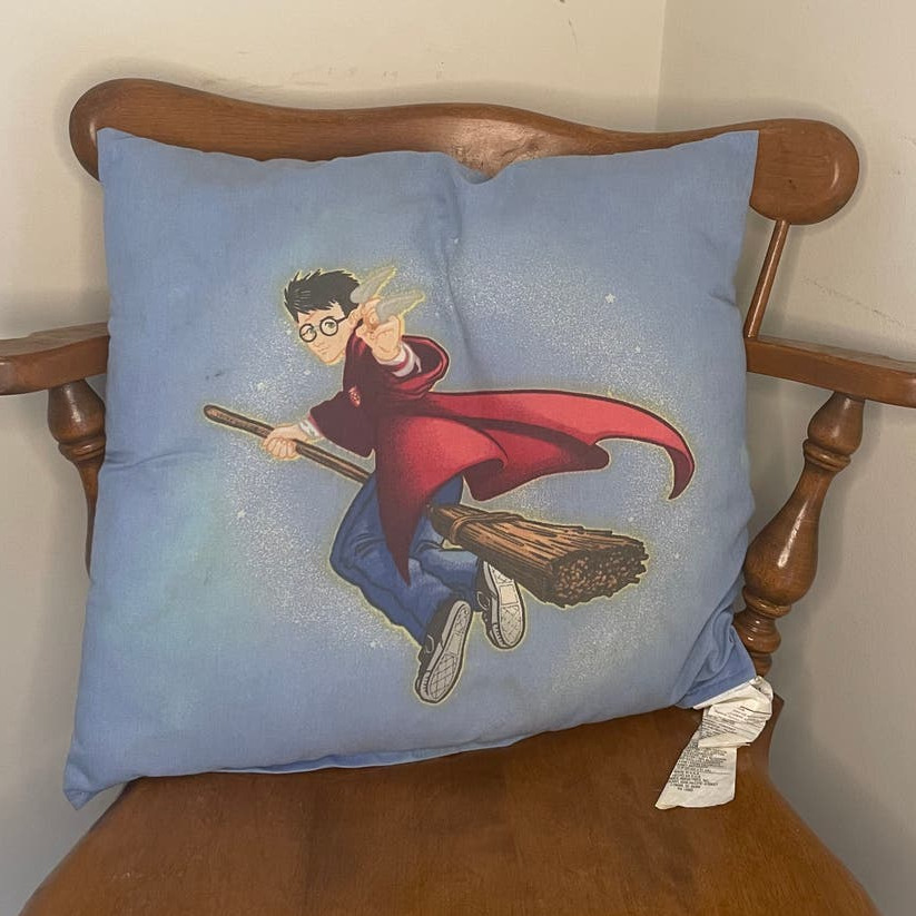 Rare Vintage 2000 Harry Potter Throw Pillow- Quidditch