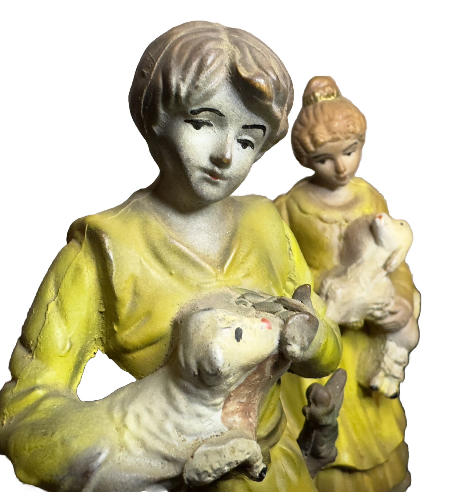 Vintage Victorian Couple Figurines, Ceramic Statues 9” & 7.5”