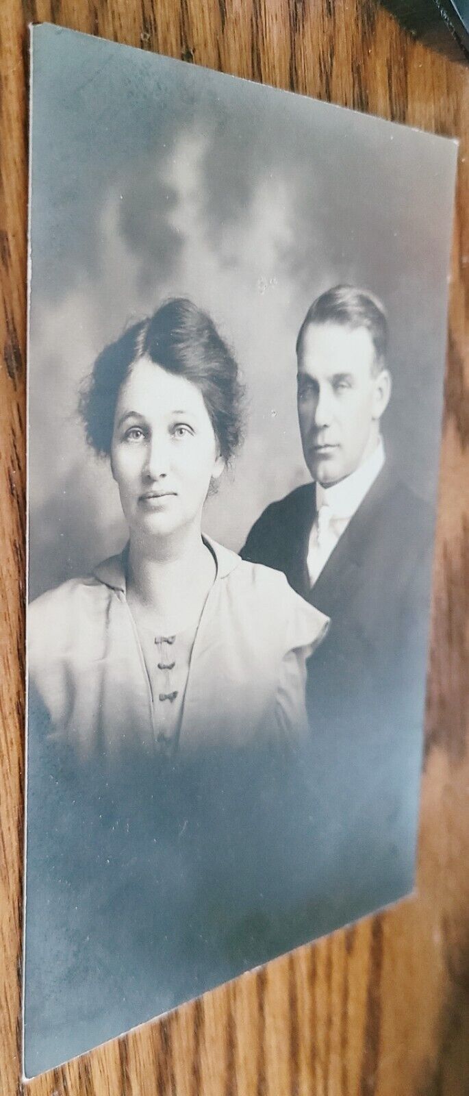 Antique Real Photo Postcard Young Couple w 1917 written on back