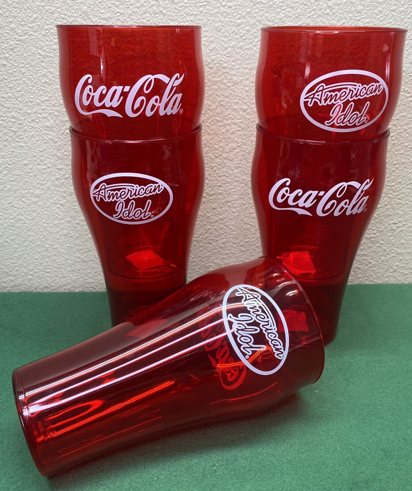 LOT of 5 Coca-Cola American Idol Red Dixie Plastic Cups 16oz Promotional