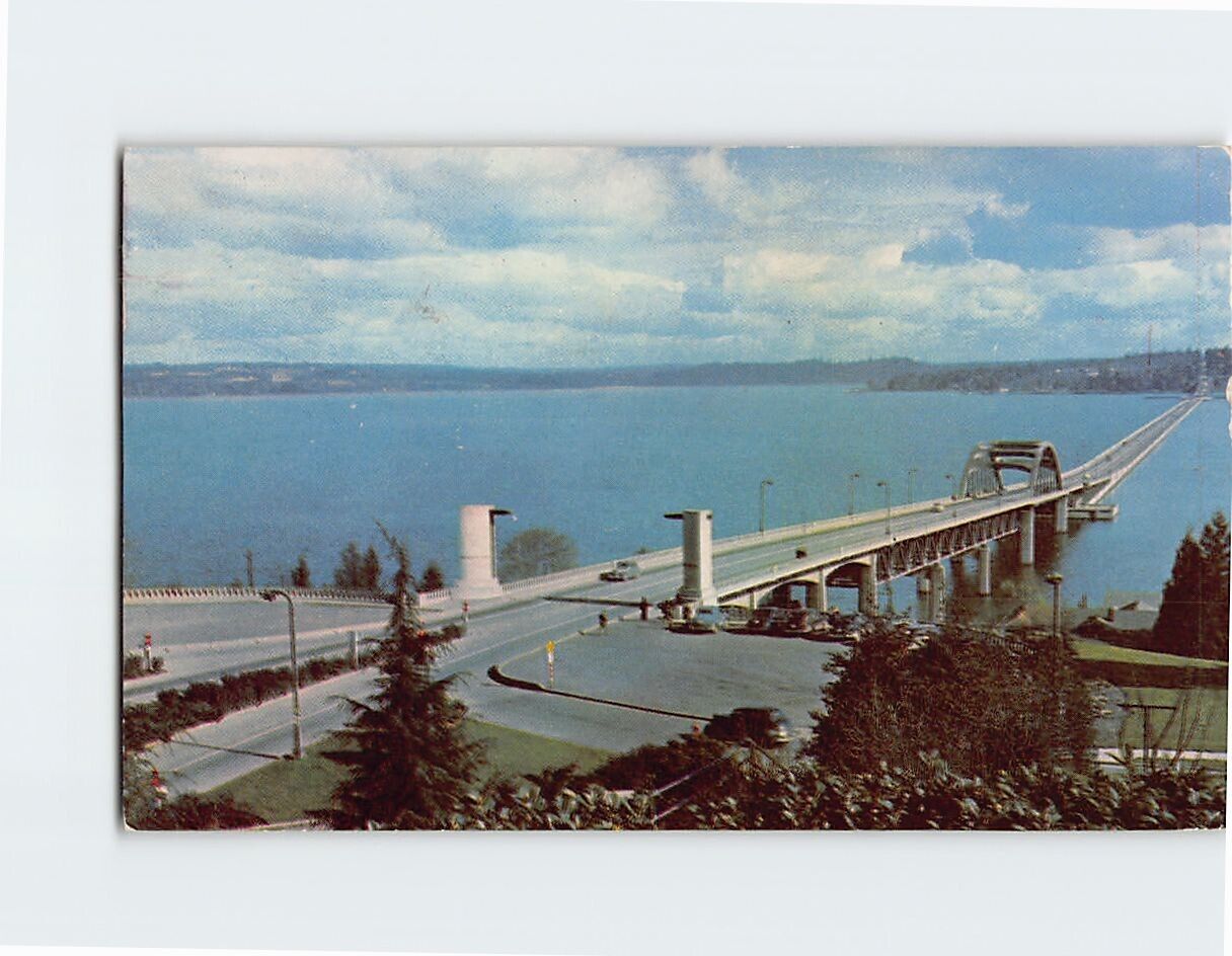 Postcard Lake Washington Floating Bridge Seattle Washington USA