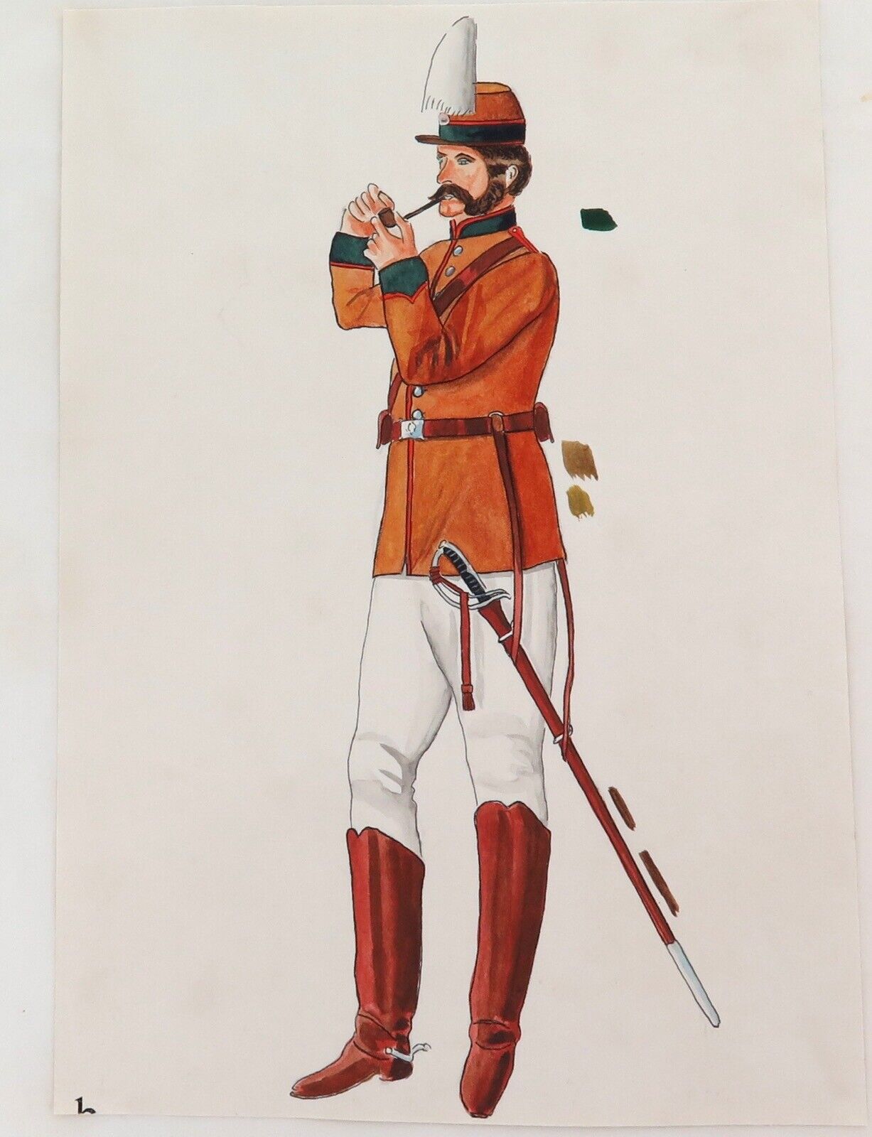 Rare Vintage British Military Uniform Original Book Artwork by L Barlow. #8