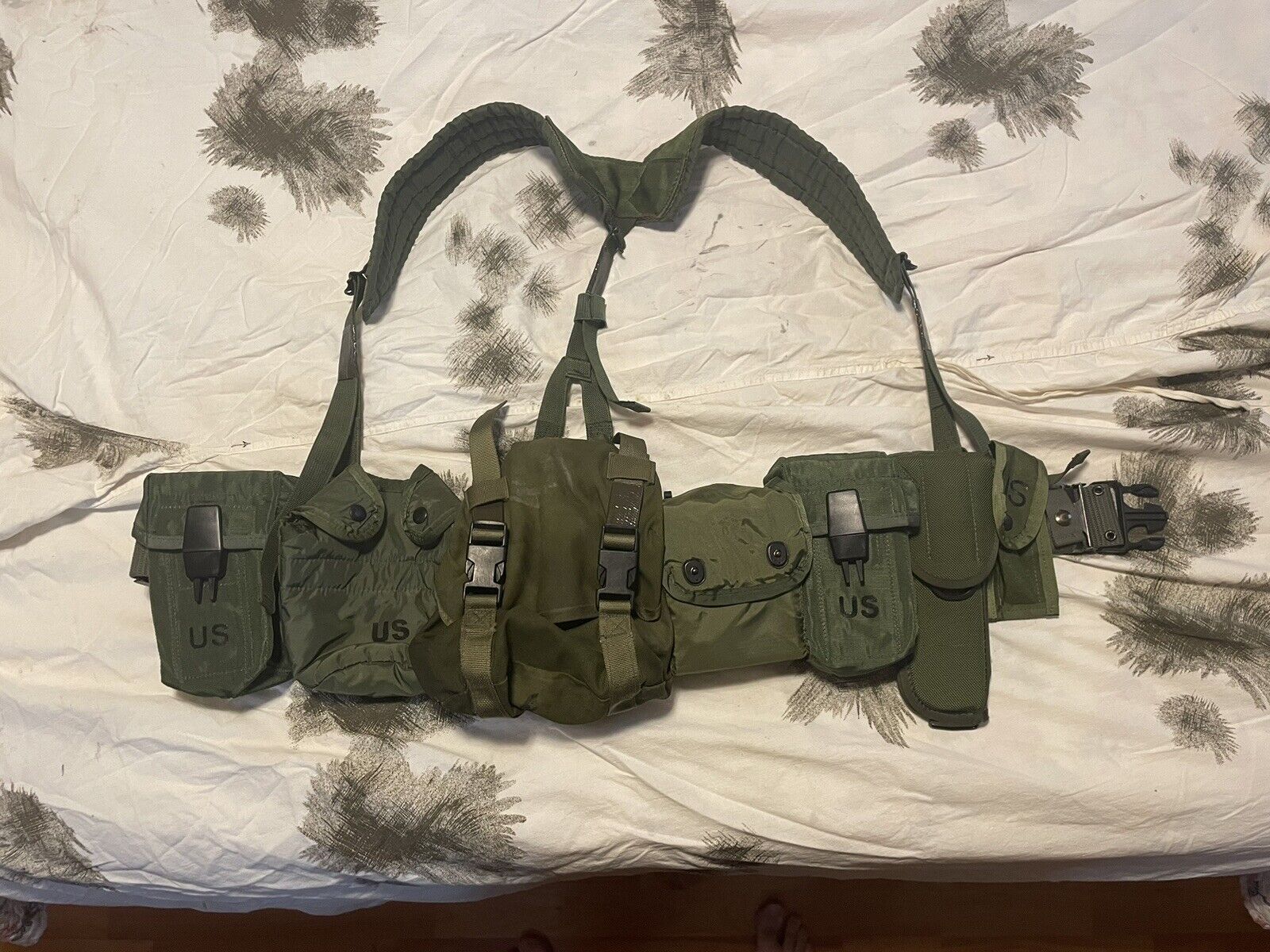 US Military Alice Field Gear Web Belt Suspenders Ammo Pouches Canteen Medium Set